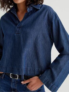 NEW AG JEANS piper chambray top in uptown size small